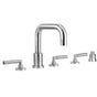 Jaclo - Contempo Downtown Roman Tub Set with Hub Base Lever Handles and Straight Handshower Holder - Vintage Bronze