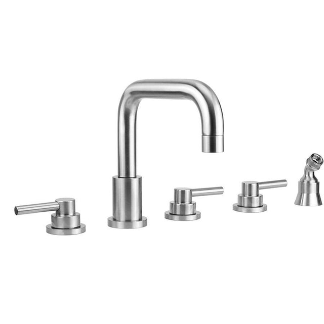 Jaclo - Contempo Downtown Roman Tub Set with Low Contempo Lever Handles and Angled Handshower Holder - Vintage Bronze