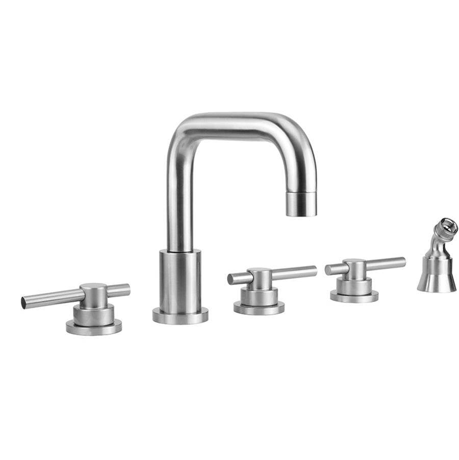 Jaclo - Contempo Downtown Roman Tub Set with Peg Lever Handles and Angled Handshower Holder - Vintage Bronze