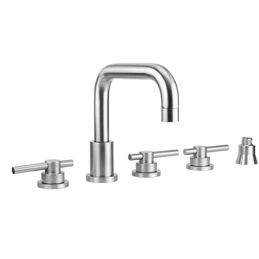 Jaclo - Contempo Downtown Roman Tub Set with Peg Lever Handles and Straight Handshower Holder - Vintage Bronze