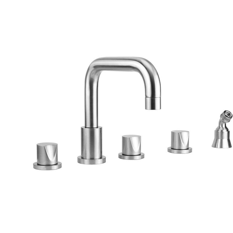 Jaclo - Contempo Downtown Roman Tub Set with Thumb Handles and Angled Handshower Holder - Vintage Bronze