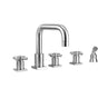 Jaclo - Contempo Downtown Roman Tub Set with Contempo Cross Handles - Square Escutcheons and Angled Handshower Holder - Vintage Bronze