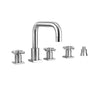 Jaclo - Contempo Downtown Roman Tub Set with Contempo Cross Handles - Square Esctucheons and Straight Handshower Holder - Vintage Bronze