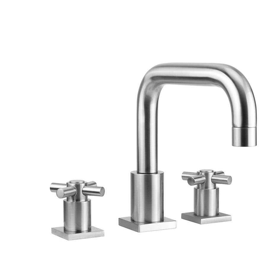 Jaclo - Contempo Downtown Roman Tub Set with Contempo Cross Handles and Square Escutcheons - White