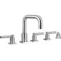 Jaclo - Contempo Downtown Roman Tub Set with High Lever Handles - Square Escutcheons and Straight Handshower Holder - Vintage Bronze