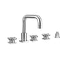 Jaclo - Contempo Downtown Roman Tub Set with Low Contempo Cross Handles - Square Escutcheons and Straight Handshower Holder - Vintage Bronze