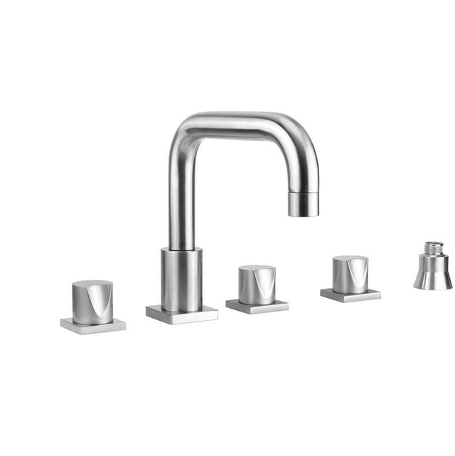 Jaclo - Contempo Downtown Roman Tub Set with Thumb Handles and Straight Handshower Holder - Vintage Bronze