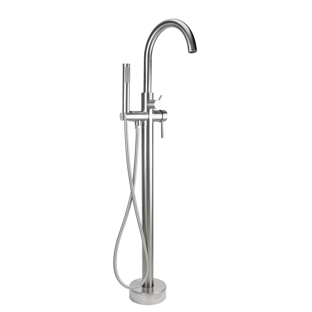 Jaclo - Uptown Contempo Freestanding Tub Filler with Handshower & Handshower Hose - Vintage Bronze