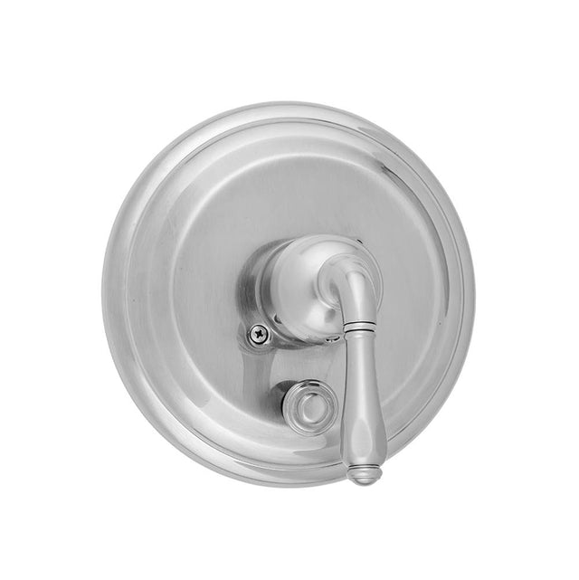Jaclo - Round Step Plate With Smooth Lever Trim For Pressure Balance Valve With Built-in Diverter (J-DIV-PBV) - White