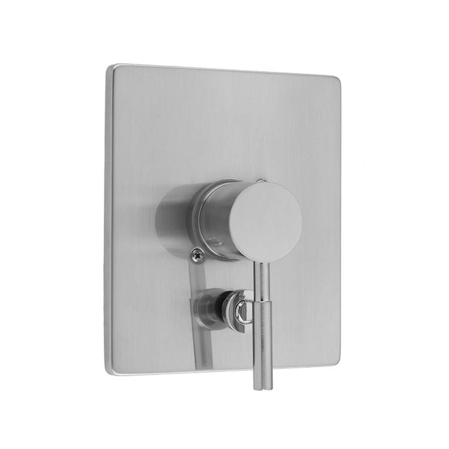 Jaclo - Rectangle Plate With Round Contempo Lever Trim For Pressure Balance Cycling Valve With Built-in Diverter (J-DIV-CSV) - White
