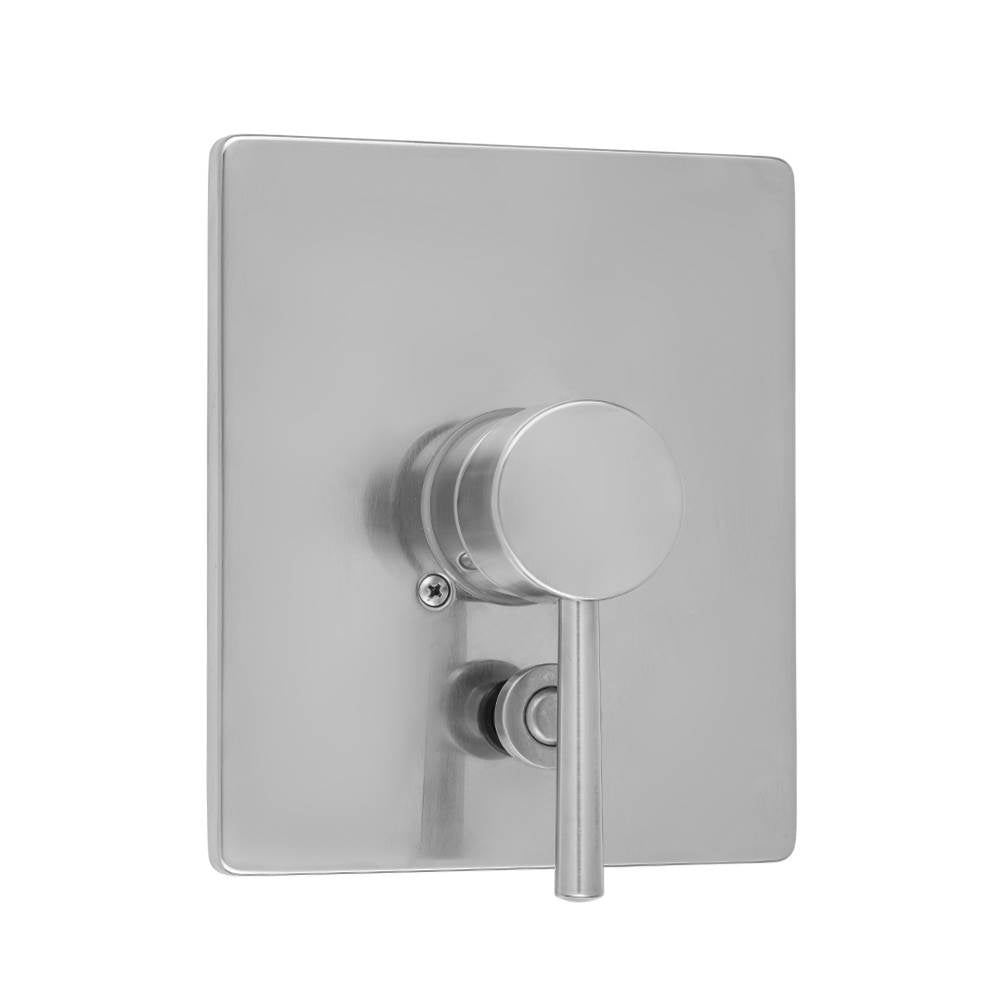 Jaclo - Rectangle Plate With Round Contempo Lever Trim For Pressure Balance Valve With Built-in Diverter (J-DIV-PBV) - White