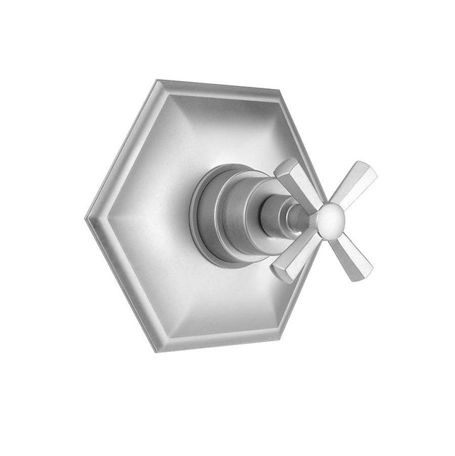 Jaclo - Hex Plate With Hex Cross Handle Trim For Pressure Balance Cycling Valve (J-CSV) - White