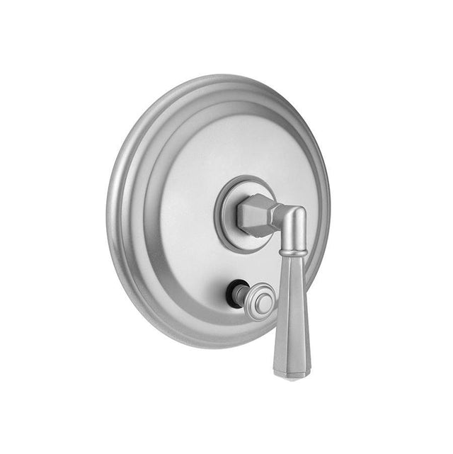 Jaclo - Round Step Plate With Hex Lever Trim For Pressure Balance Cycling Valve With Built-in Diverter (J-DIV-CSV) - White