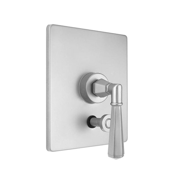 Jaclo - Rectangle Plate With Hex Cross Trim For Pressure Balance Cycling Valve With Built-in Diverter (J-DIV-CSV) - White