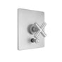 Jaclo - Rectangle Plate With Contempo Slim Cross Trim For  Pressure Balance Cycling Valve With Built-in Diverter (J-DIV-CSV) - White