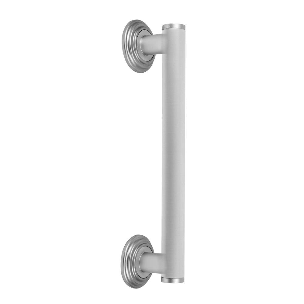 Jaclo - 16'' Grand Grab Bar with Traditional Round Flange - White