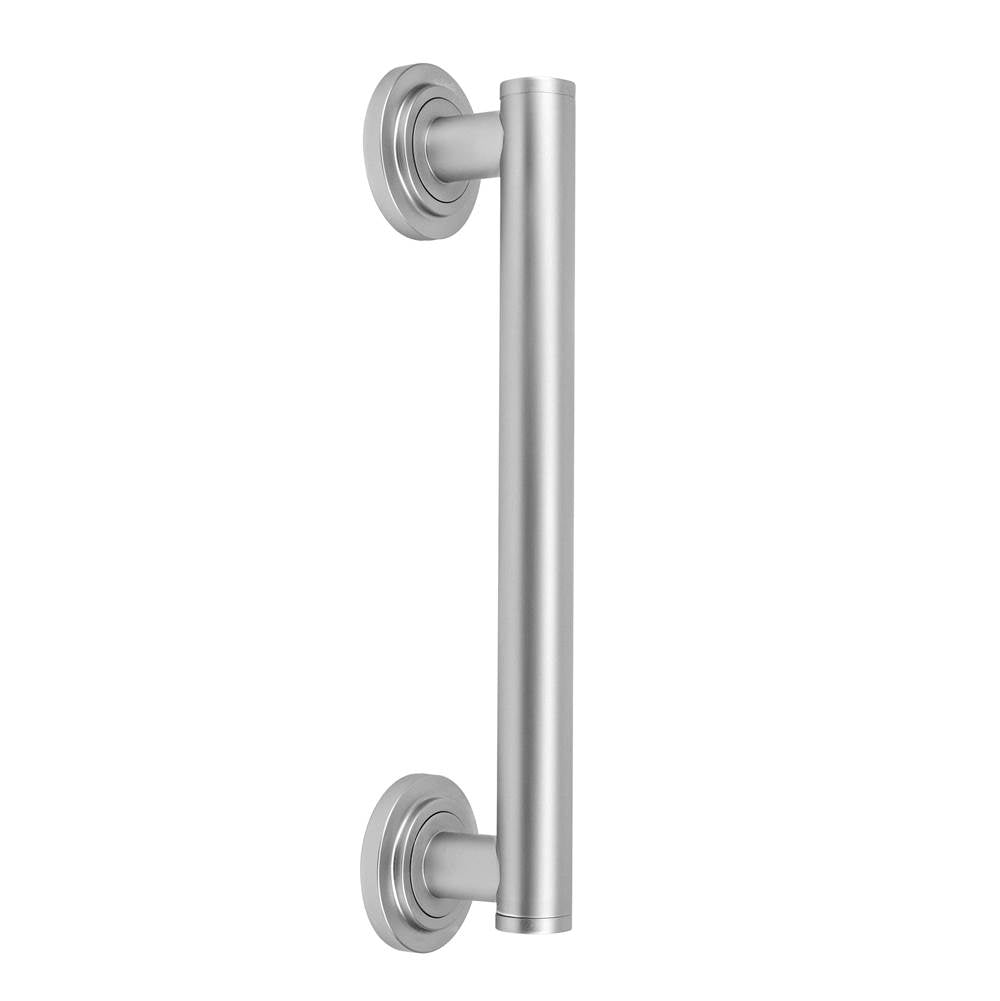 Jaclo - 18'' Grand Grab Bar with Contemporary Round Flange - White