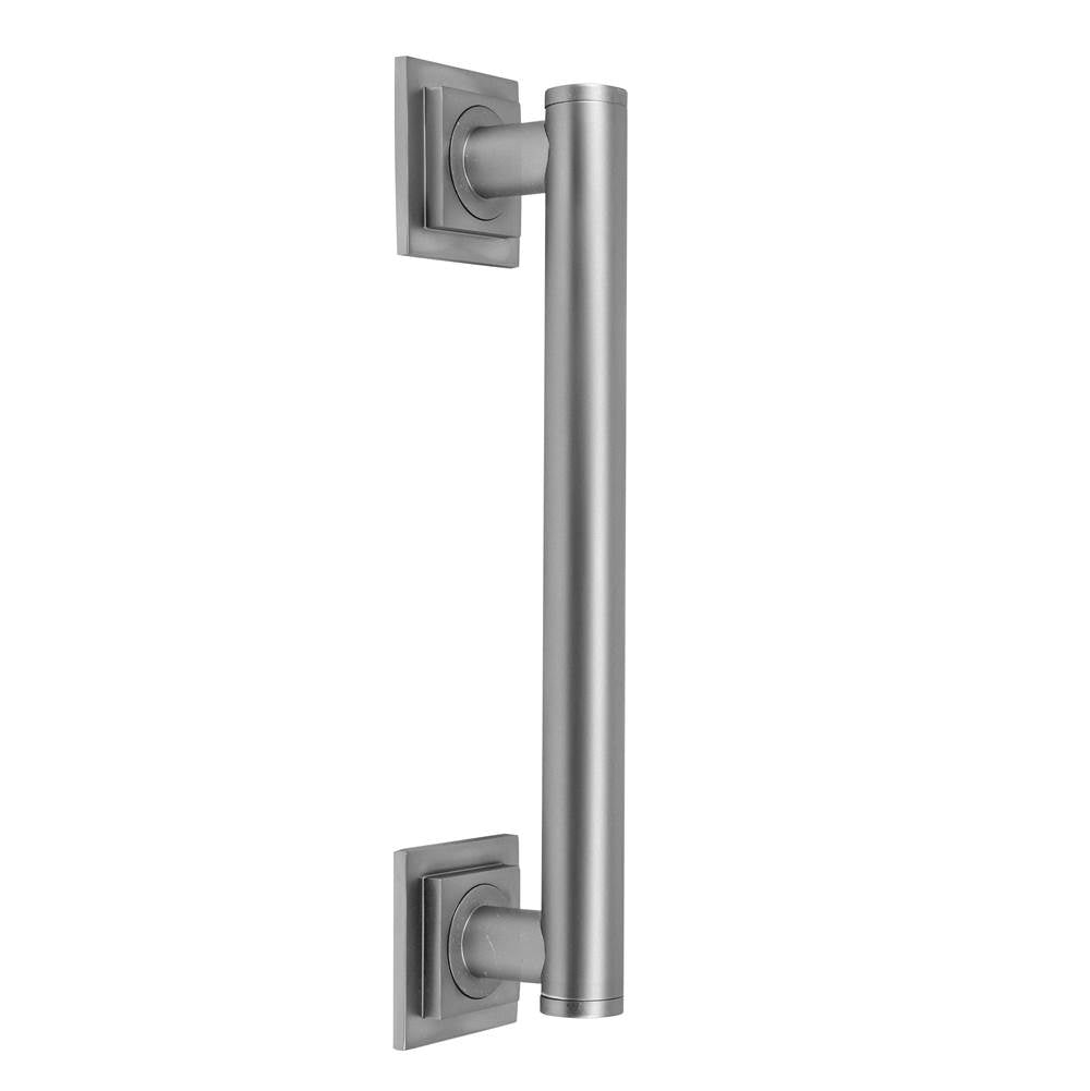 Jaclo - 18'' Grand Grab Bar with Contemporary Square/Diamond Round Flange - White