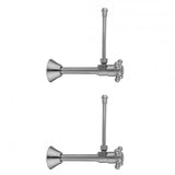 Jaclo - Quarter Turn Ceramic Disc Angle Pattern 1/2'' Copper (Sweat fit) x 3/8'' O.D. Faucet Supply Kit with Cross Handle and 20'' Supply Tubes - Satin Cooper