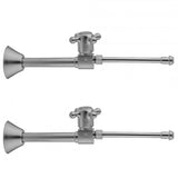 Jaclo - Quarter Turn Ceramic Disc Straight 1/2'' Copper (Sweat fit) x 3/8'' O.D. Faucet Supply Kit with Cross Handles and 20'' Supply Tubes - Satin Cooper
