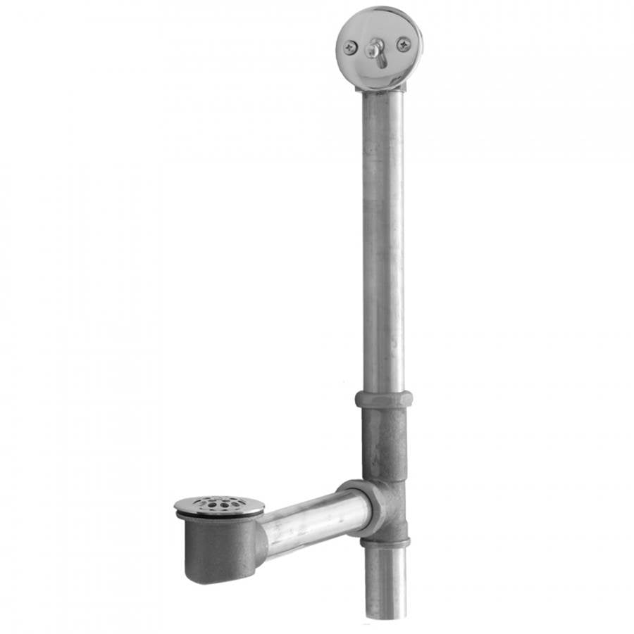 Jaclo - Brass Tub Drain Bottom Outlet Standard Trip Lever Faceplate (2 Hole) Tub Waste - Satin Cooper