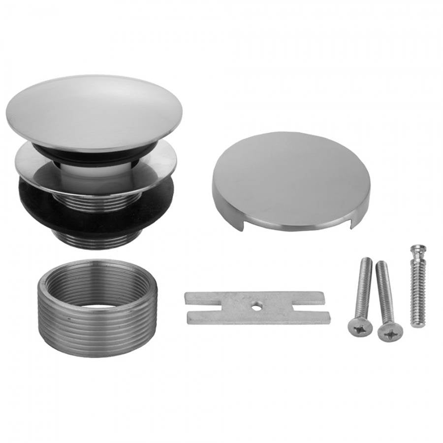 Jaclo - Round Top Toe Control Tub Drain with Round No Hole Faceplate - Satin Cooper