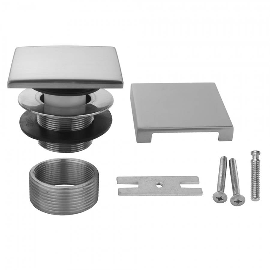 Jaclo - Square Top Toe Control Tub Drain with Square No Hole Faceplate - Satin Cooper