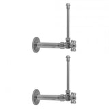 Jaclo - Quarter Turn Angle Pattern 3/8'' IPS x 3/8'' O.D. Faucet Supply Kit with Standard Cross Handle, 20'' Supply Tubes, Escutcheons - Satin Cooper