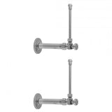 Jaclo - Quarter Turn Angle Pattern 3/8'' IPS x 3/8'' O.D. Faucet Supply Kit with Oval Handle, 20'' Supply Tubes, Escutcheons - Satin Cooper