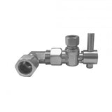 Jaclo - Quarter Turn Angle Pattern 1/2'' IPS x 3/8'' O.D. Supply Valve with Contempo Lever Handle For Skirted Toilet - Satin Cooper