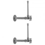 Jaclo - Quarter Turn Angle Pattern 1/2'' IPS x 3/8'' O.D. Faucet Supply Kit with Contempo Cross Handle, 20'' Supply Tubes, Escutcheons - Satin Cooper