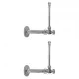 Jaclo - Quarter Turn Angle Pattern 1/2'' IPS x 3/8'' O.D. Faucet Supply Kit with Oval Handle, 20'' Supply Tubes, Escutcheons - Satin Cooper