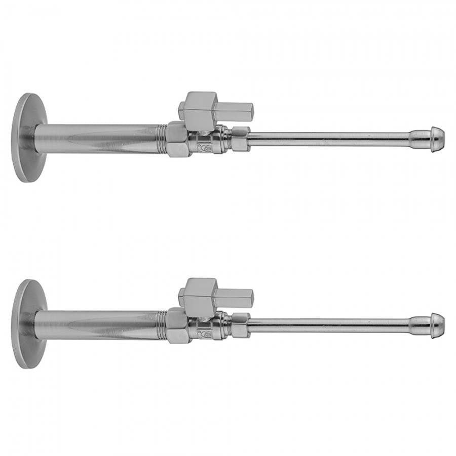 Jaclo - Quarter Turn Straight Pattern 1/2'' IPS x 3/8'' O.D. Faucet Supply Kit with Square Lever 20'' Supply Tubes, Escutcheons - Satin Cooper