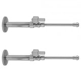 Jaclo - Quarter Turn Straight Pattern 1/2'' IPS x 3/8'' O.D. Faucet Supply Kit with Square Lever 20'' Supply Tubes, Escutcheons - Satin Cooper