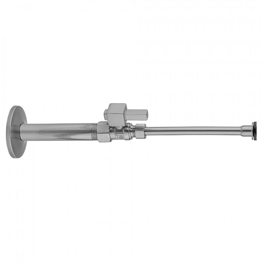 Jaclo - Quarter Turn Straight Pattern 1/2'' IPS x 3/8'' O.D. Toilet Supply Kit with Square Lever 20'' Supply Tube, Escutcheon - Satin Cooper