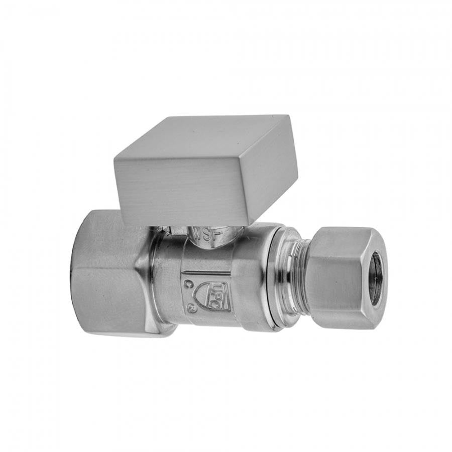 Jaclo - Quarter Turn Straight Pattern 1/2'' IPS x 3/8'' O.D. Supply Valve with Square Handle - Satin Cooper