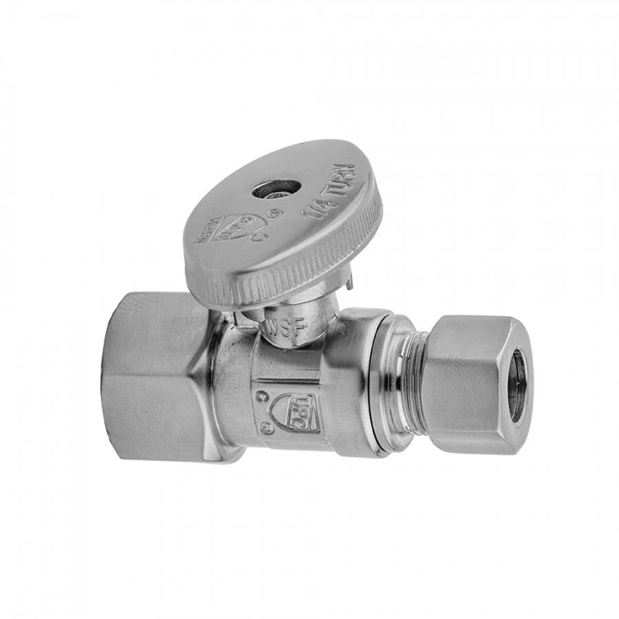 Jaclo - Quarter Turn Straight Pattern 1/2'' IPS x 3/8'' O.D. Supply Valve with Oval Handle - Satin Cooper