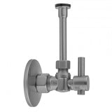 Jaclo - Quarter Turn Angle Pattern 5/8'' O.D. Compression (Fits 1/2'' Copper) x 3/8'' O.D. Toilet Supply Kit Contempo Lever Handle, 20'' Supply Tube, Escutcheon - Satin Cooper