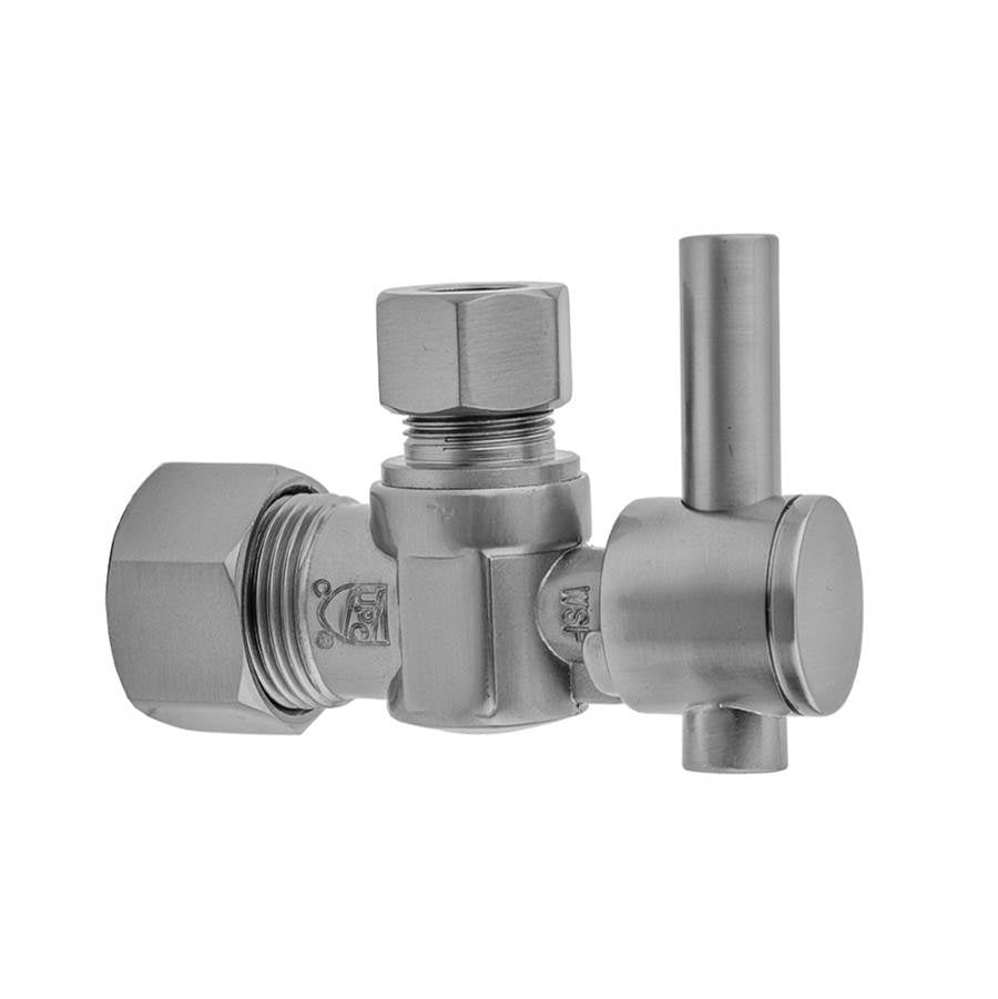 Jaclo - Quarter Turn Angle Pattern 5/8'' O.D. Compression (FITS 1/2'' Copper) x 3/8'' O.D. Supply Valve with Contempo Lever Handle - Satin Cooper