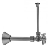 Jaclo - Quarter Turn Angle Pattern 5/8'' O.D. Compression (Fits 1/2'' Copper) x 3/8'' O.D. Toilet Supply Kit Contempo Cross Handle, 20'' Supply Tube, Cover Tube, Escutcheon - Satin Cooper