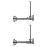Jaclo - Quarter Turn Angle Pattern 5/8'' O.D. Compression (Fits 1/2'' Copper) x 3/8'' O.D. Faucet Supply Kit Square Lever, 20'' Supply Tubes Cover Tubes, Escutcheons - Satin Cooper