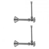 Jaclo - Quarter Turn Angle Pattern 5/8'' O.D. Compression (Fits 1/2'' Copper) x 3/8'' O.D. Faucet Supply Kit Standard Cross Handle, 20'' Supply Tubes, Cover Tubes, Escutcheons - Satin Cooper