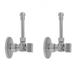 Jaclo - Quarter Turn Angle Pattern 5/8'' O.D. Compression (Fits 1/2'' Copper) x 3/8'' O.D. Faucet Supply Kit with Square Handle, 20'' Supply Tubes, Escutcheons - Satin Cooper