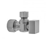Jaclo - Quarter Turn Angle Pattern 5/8'' O.D. Compression (FITS 1/2'' Copper) x 3/8'' O.D. Supply Valve with Square Handle - Satin Cooper