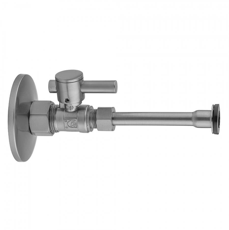 Jaclo - Quarter Turn Straight Pattern 5/8'' O.D. Compression (Fits 1/2'' Copper) x 3/8'' O.D. Toilet Supply Kit with Contempo Lever Handle, 20'' Supply Tube, Escutcheon - Satin Cooper