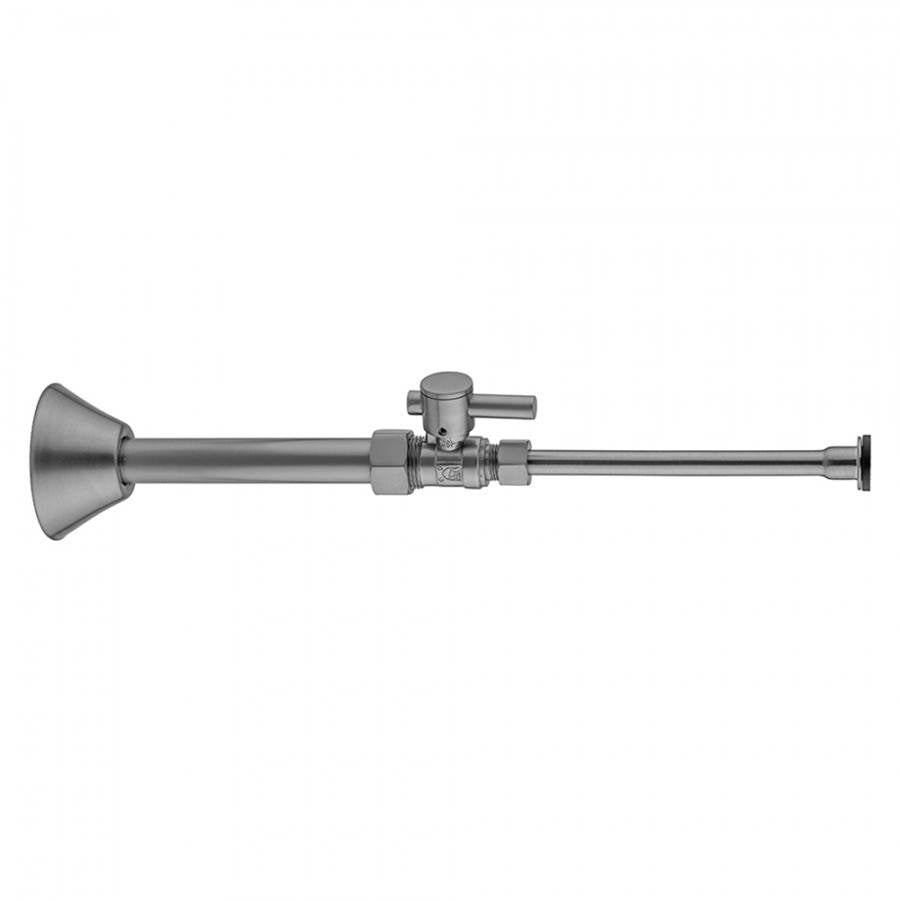 Jaclo - Quarter Turn Straight Pattern 5/8'' O.D. Compression (Fits 1/2'' Copper) x 3/8'' O.D. Toilet Supply Kit Contempo Lever, 20'' Supply Tube, Cover Tube, Escutcheon - Satin Cooper