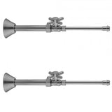 Jaclo - Quarter Turn Straight Pattern 5/8'' O.D. Compression (Fits 1/2'' Copper) x 3/8'' O.D. Faucet Supply Kit Contempo Cross, 20'' Supply Tubes, Cover Tubes, Escutcheons - Satin Cooper