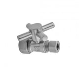 Jaclo - Quarter Turn Straight Pattern 5/8'' O.D. Compression (Fits 1/2'' Copper) x 3/8'' O.D. Supply Valve with Contempo Cross Handle - Satin Cooper