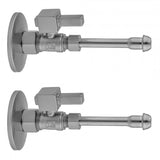 Jaclo - Quarter Turn Straight Pattern 5/8'' O.D. Compression (Fits 1/2'' Copper) x 3/8'' O.D. Faucet Supply Kit Contempo Cross Handle, 20'' Supply Tubes, Escutcheons - Satin Cooper