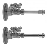 Jaclo - Quarter Turn Straight Pattern 5/8'' O.D. Compression (Fits 1/2'' Copper) x 3/8'' O.D. Faucet Supply Kit with Standard Cross Handle, 20'' Supply Tubes, Escutcheons - Satin Cooper